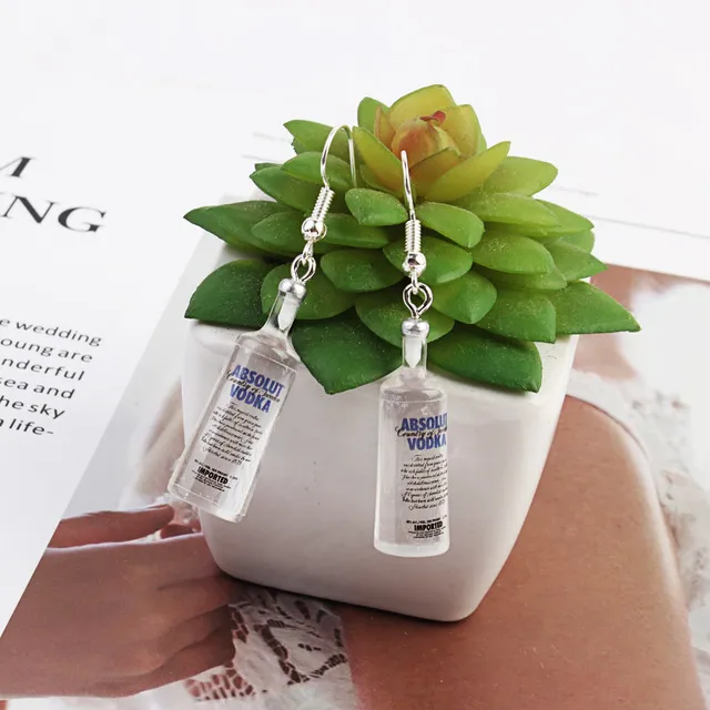 Wine Bottle Mini Vodka Earrings