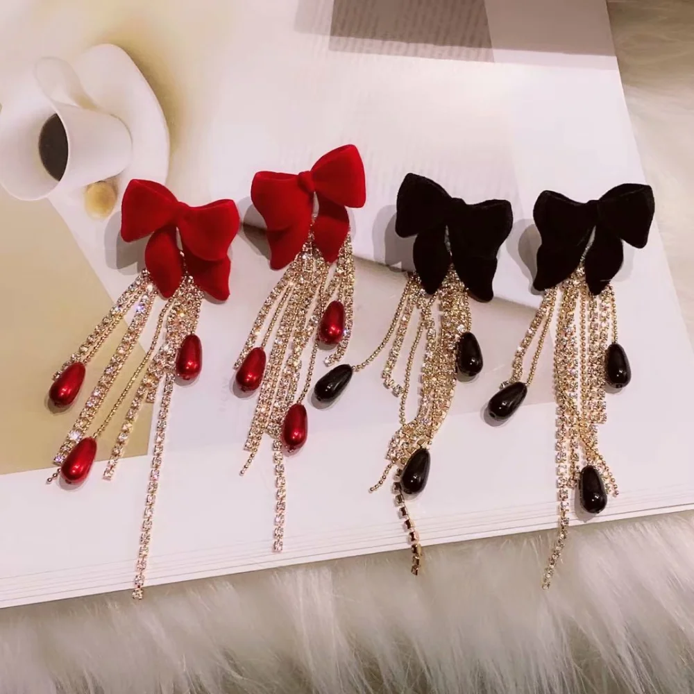 Super Cute Velvet Bow Earrings For Christmas