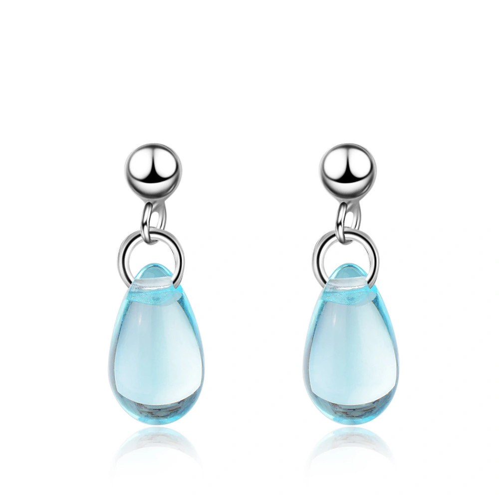 Blue water drop earrings