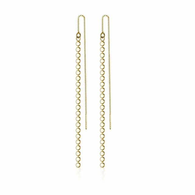 Geometric gold polygonal ear chain