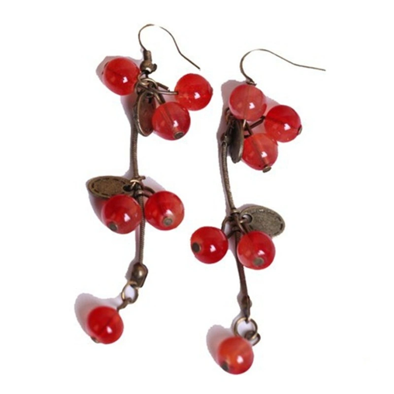 Small cherry pendant earrings earrings