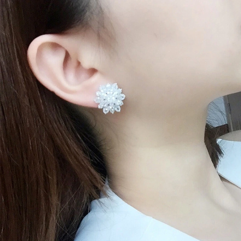 Sun Flower Diamond Stud Earrings