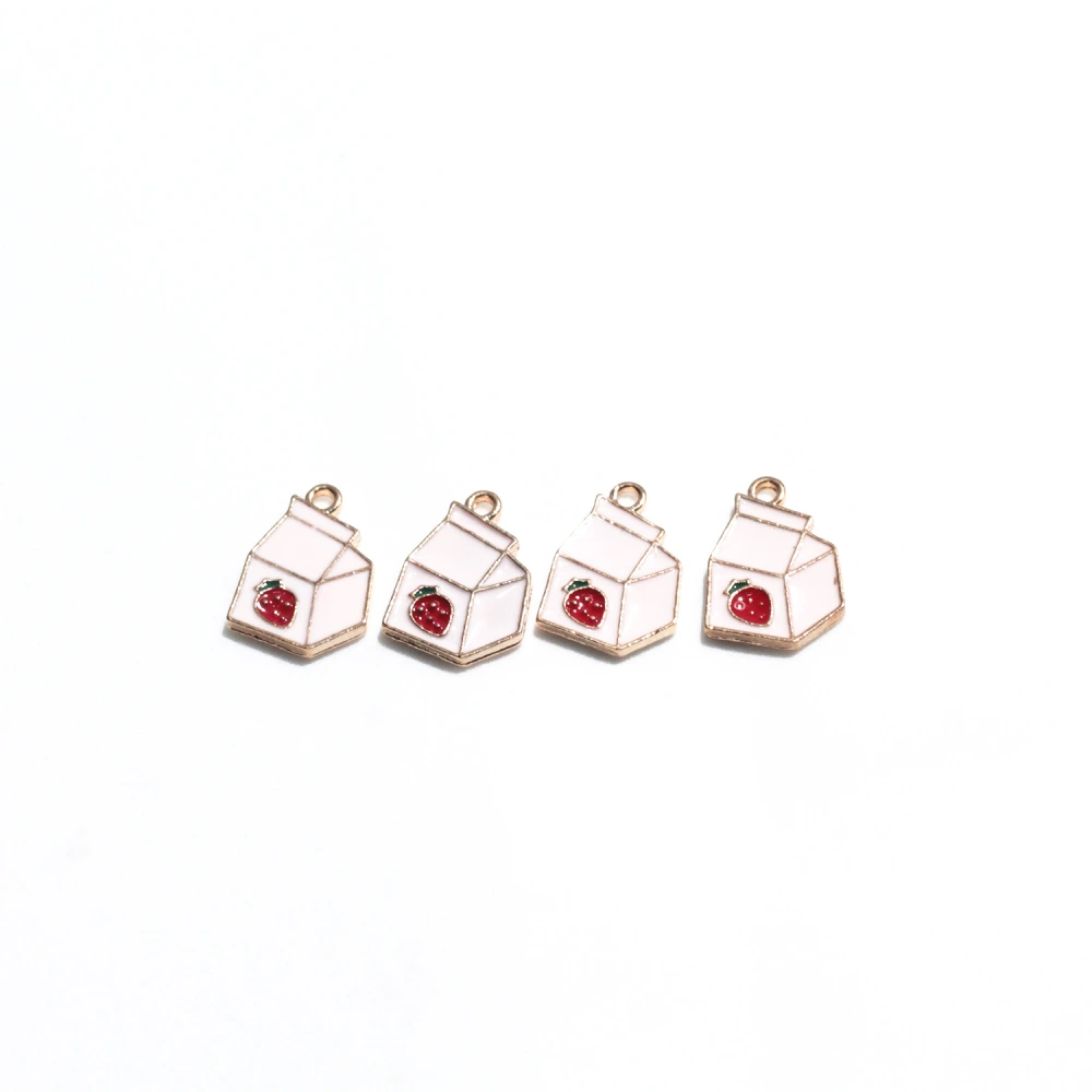 Strawberry milk drip oil alloy jewelry accessories