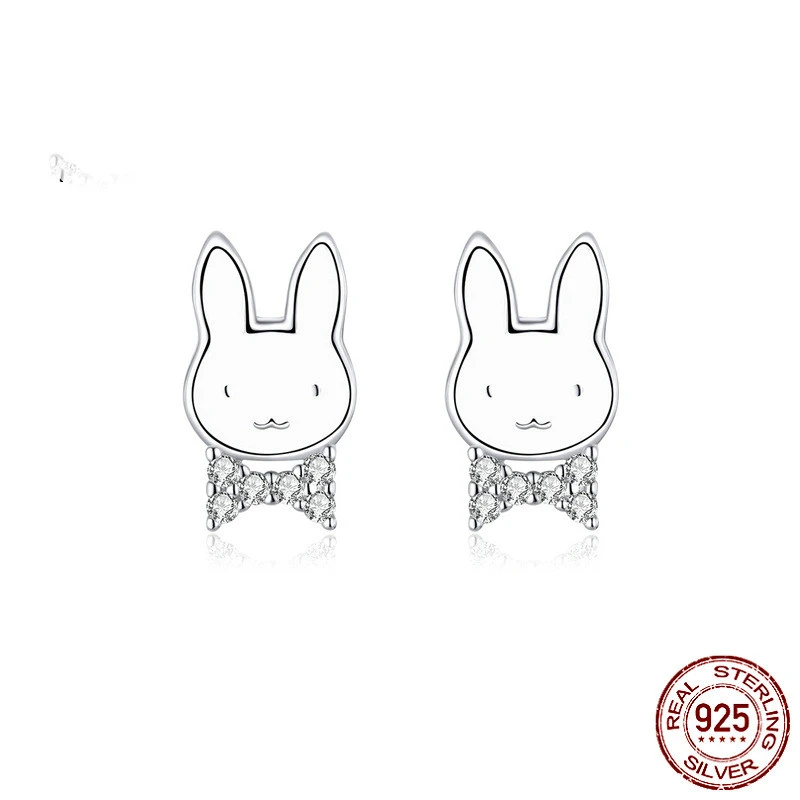 Fashionable Simple Cute White Rabbit Earrings