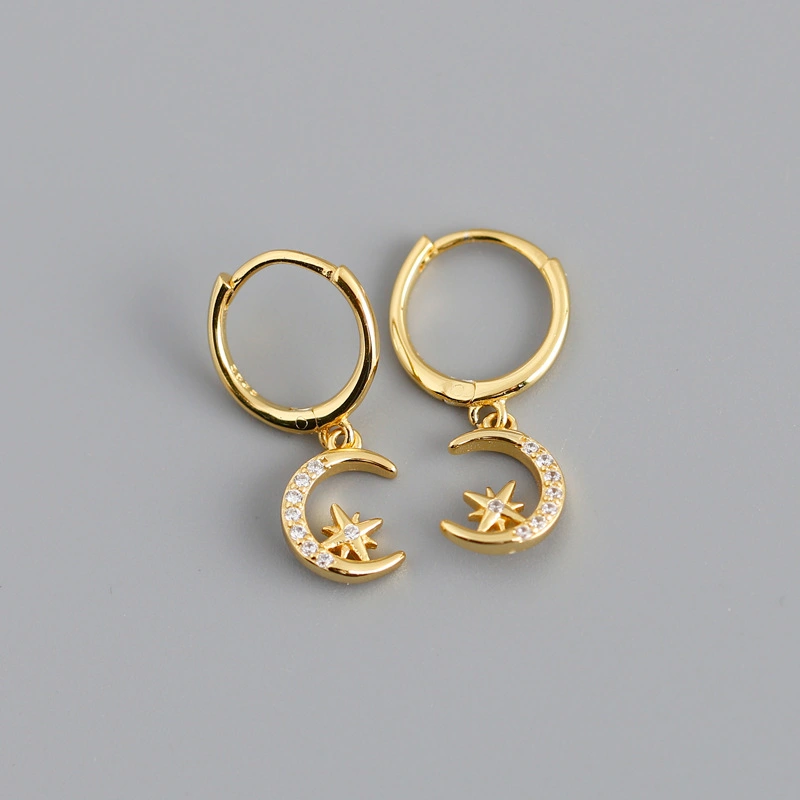 Star moon earrings