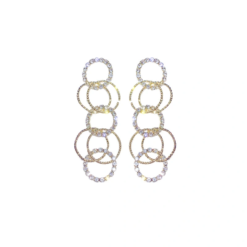 Multiple rhinestone circle earrings