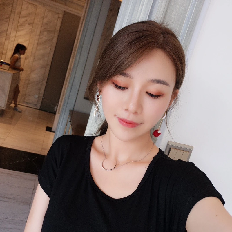 Geometric Pearl Asymmetrical Stud Earrings