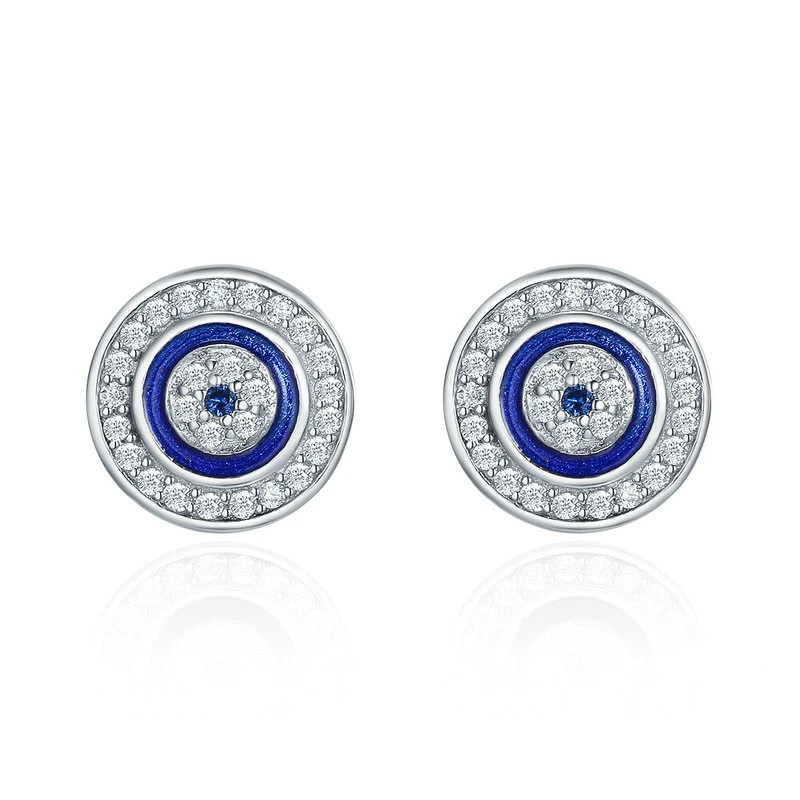 Turkish blue eyes s925 sterling silver earrings