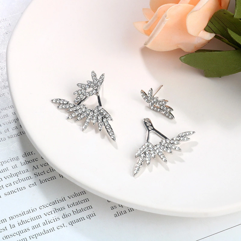 Angel Wings Irregular Back Hanging Earrings
