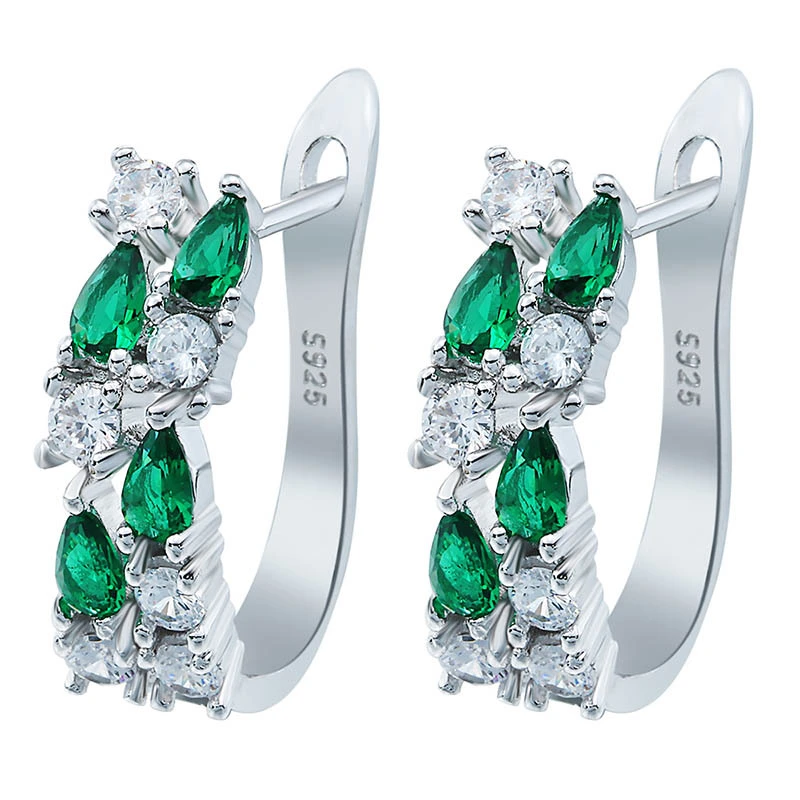 Hypoallergenic electroplating colored zircon earrings