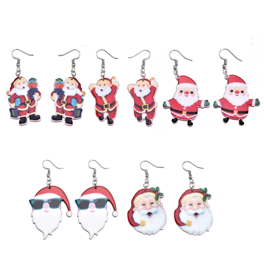 Cute cartoon santa earrings