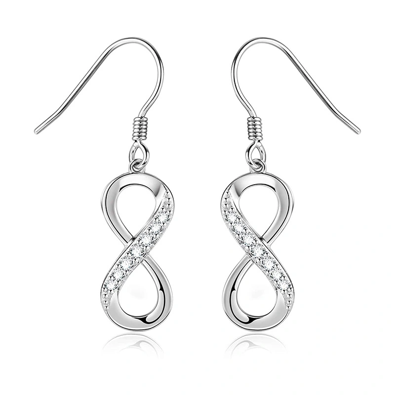 S925 Sterling Silver figure-8 temperament personalized Earrings