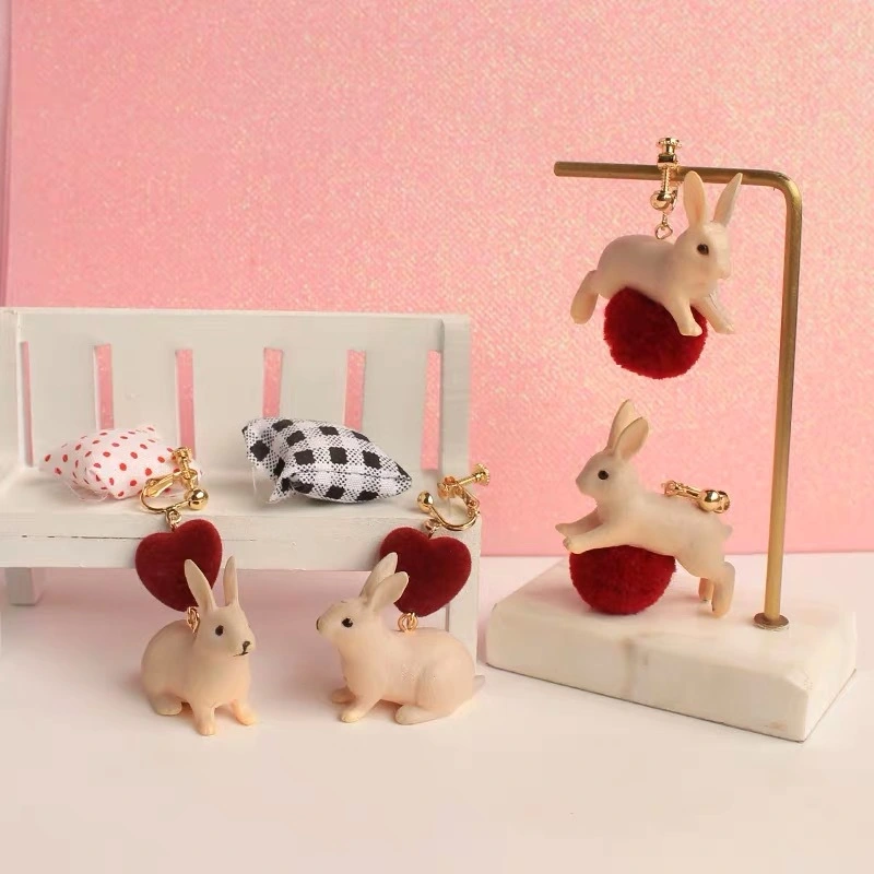 Resin bunny earrings