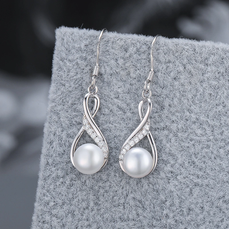 New S925 Sterling Silver Freshwater Pearl Ear Hook