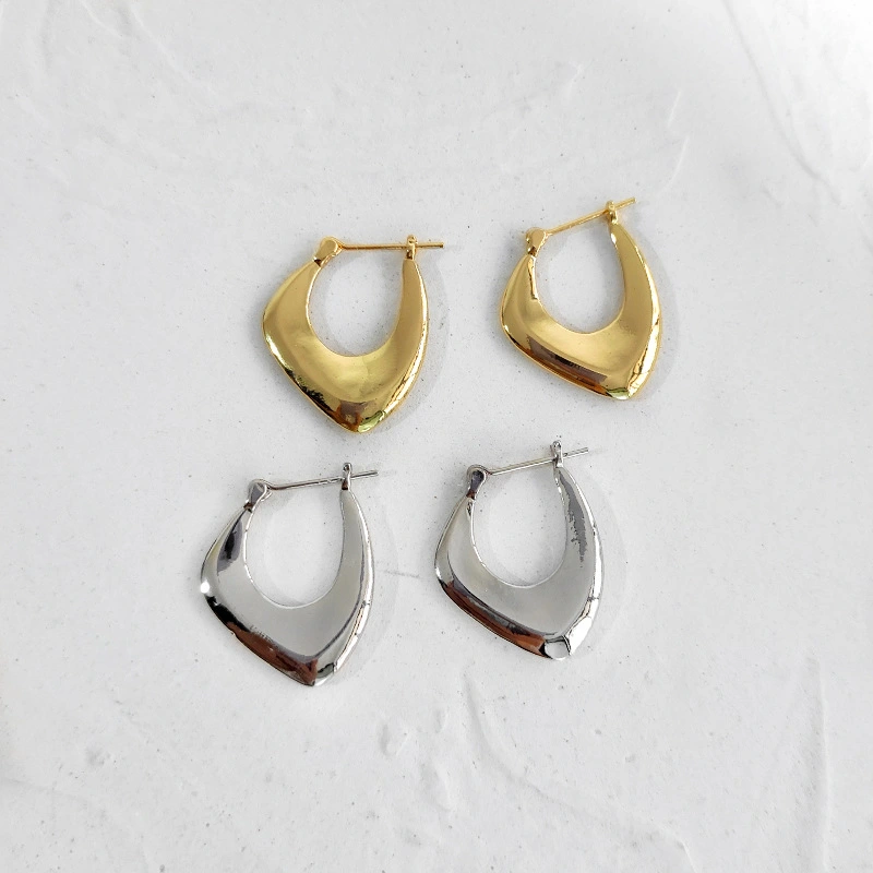 Irregular geometric metal earrings women