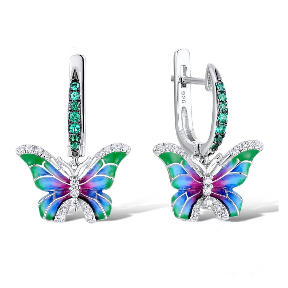 Seven color glue butterfly enamel painted jewelry set