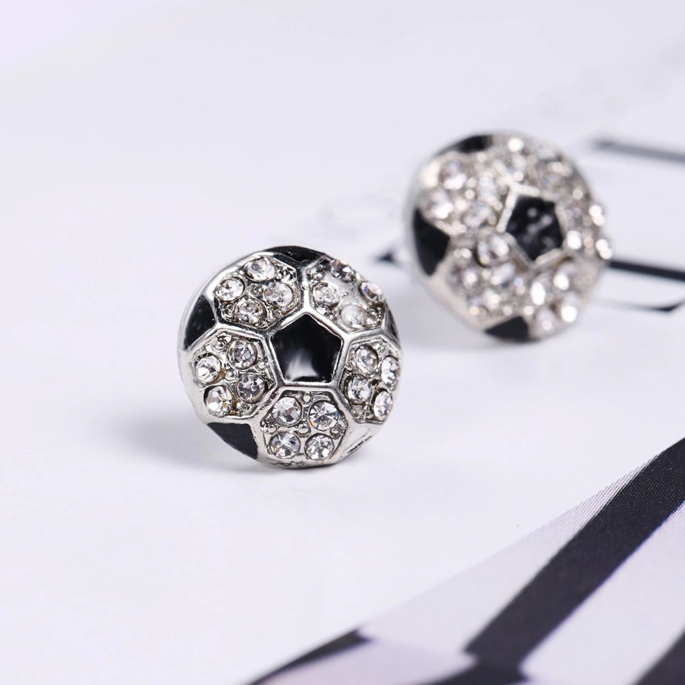 Football rhinestone ear studs