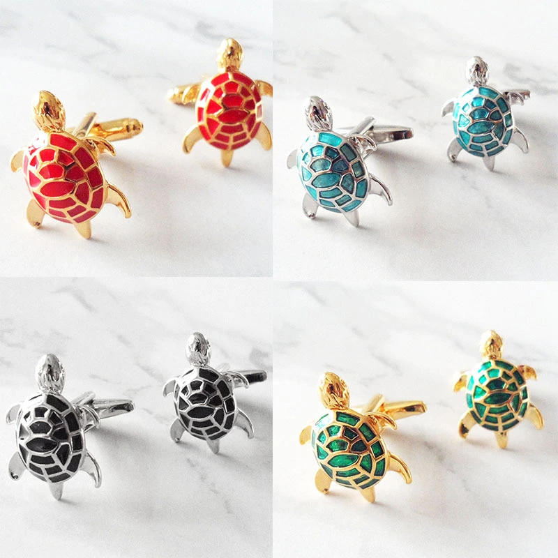 Enamel turtle cufflinks