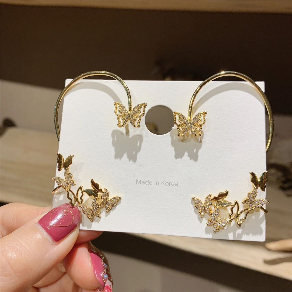 Ear Clip One Fairy Butterfly Shape Temperament Super Fairy Earrings High Sense Earrings