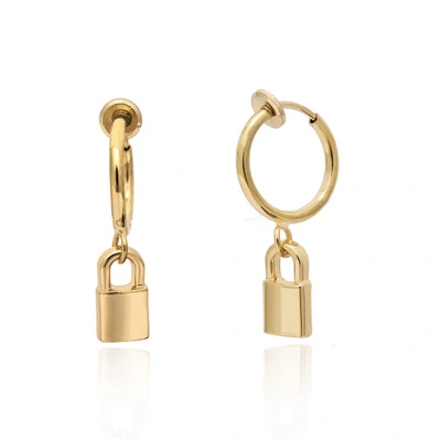 Small lock-shaped simple circle niche ear clip