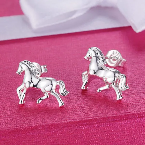 Horse Earrings Silver-plated Jewelry