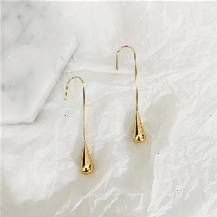 All-match drop shape earrings