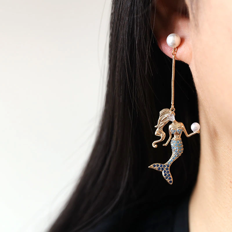 Mermaid zircon earrings