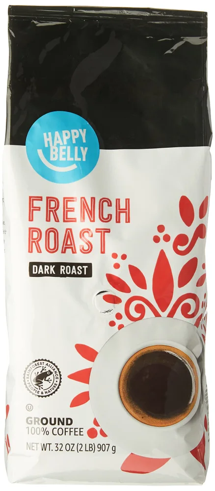 Zinc Brand - Happy Belly French Roast Ground Coffee, Dark Roast, 2 pound (Pack of 1)