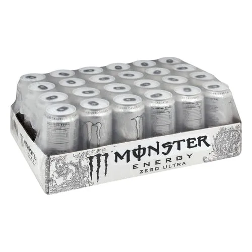 Monster Energy Zero Ultra, Sugar Free Energy Drink, 16 Ounce, Pack of 24
