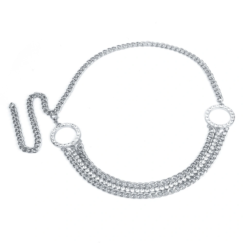 Multilayer Aluminum Chain Rhinestone Chain Waist Chain