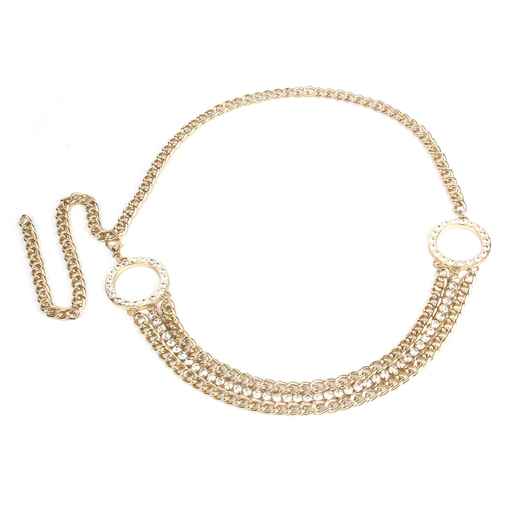 Multilayer Aluminum Chain Rhinestone Chain Waist Chain