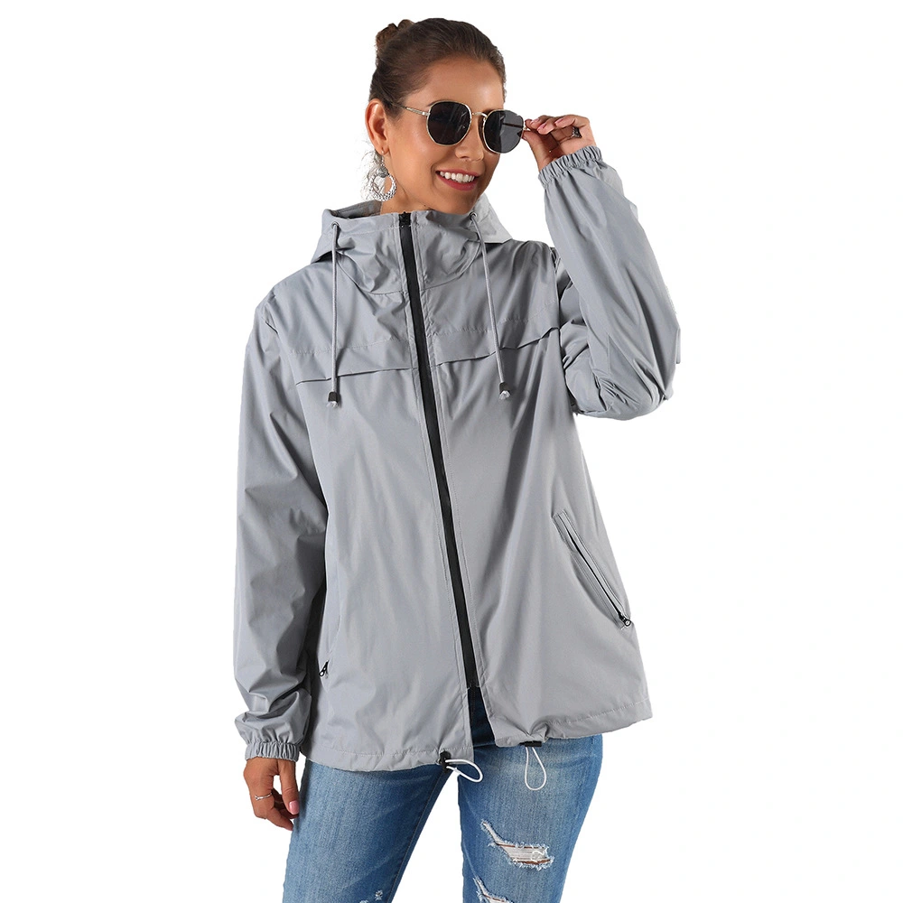 Simple Women's Outdoor Hooded Rain Jacket