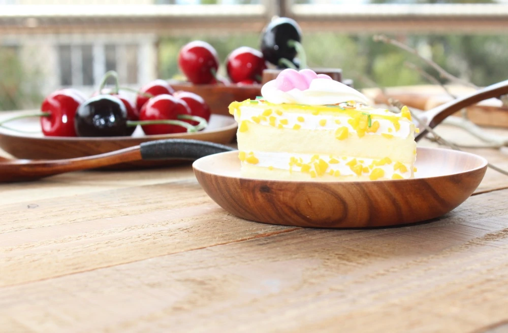 Solid Wood, Whole Wood Dish, Acacia Fruit Plate And Tableware