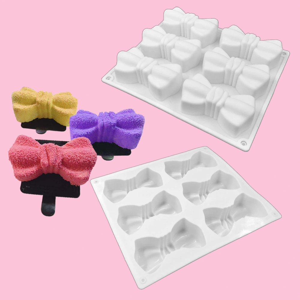 French 6 bow mousse cake mold diy baking dessert silicone household baking silicone mold