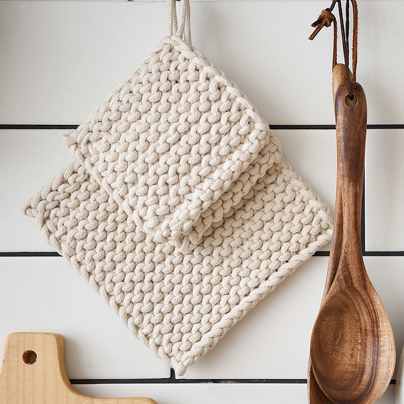 Handmade Pure Cotton Woven Coaster, Pot Holder, Heat Insulation Pad