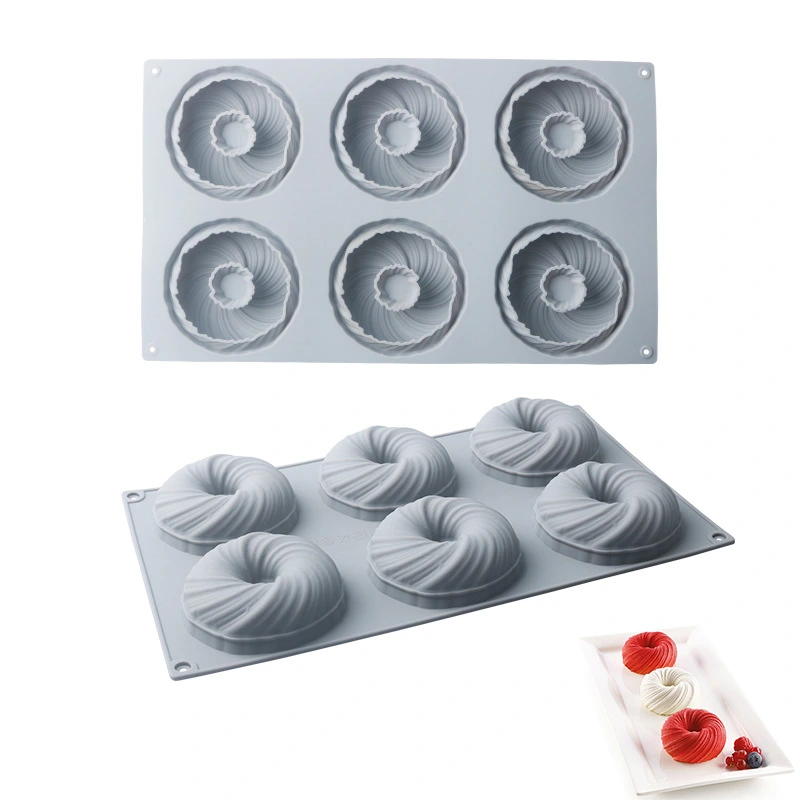 6 Turbo French Dessert Hemp Tuan Silicone Cake Mould, Big Hair Ball Yarn Mousse Mould