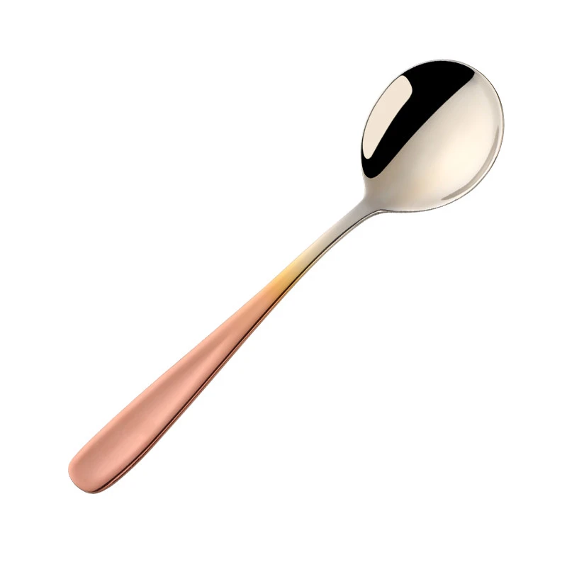 Round Spoon Creative Cute 304 Stainless Steel Long Handle Watermelon Spoon