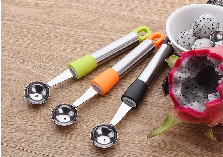 Stainless steel multi-functional fruit scoop