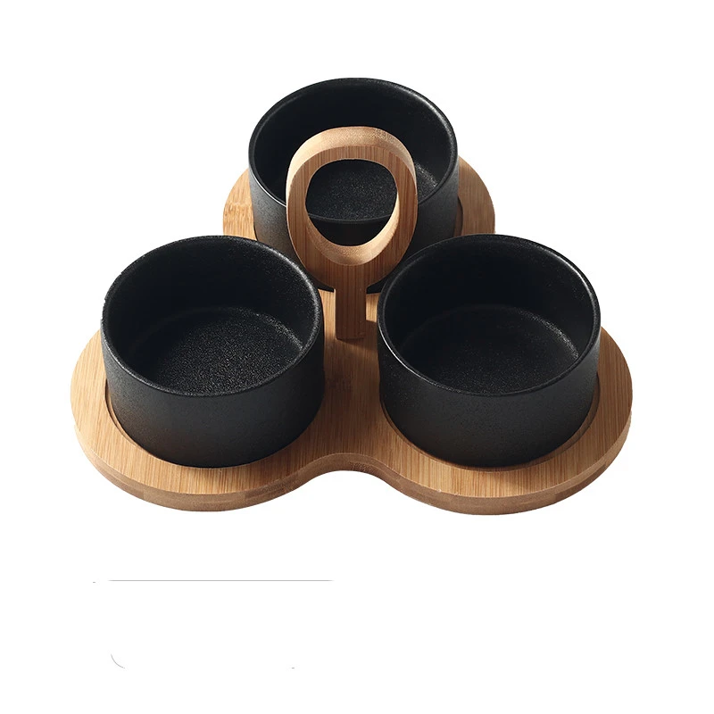 Creative ceramic matte black dish