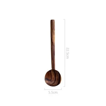 Long handle wooden spoon for non stick pot