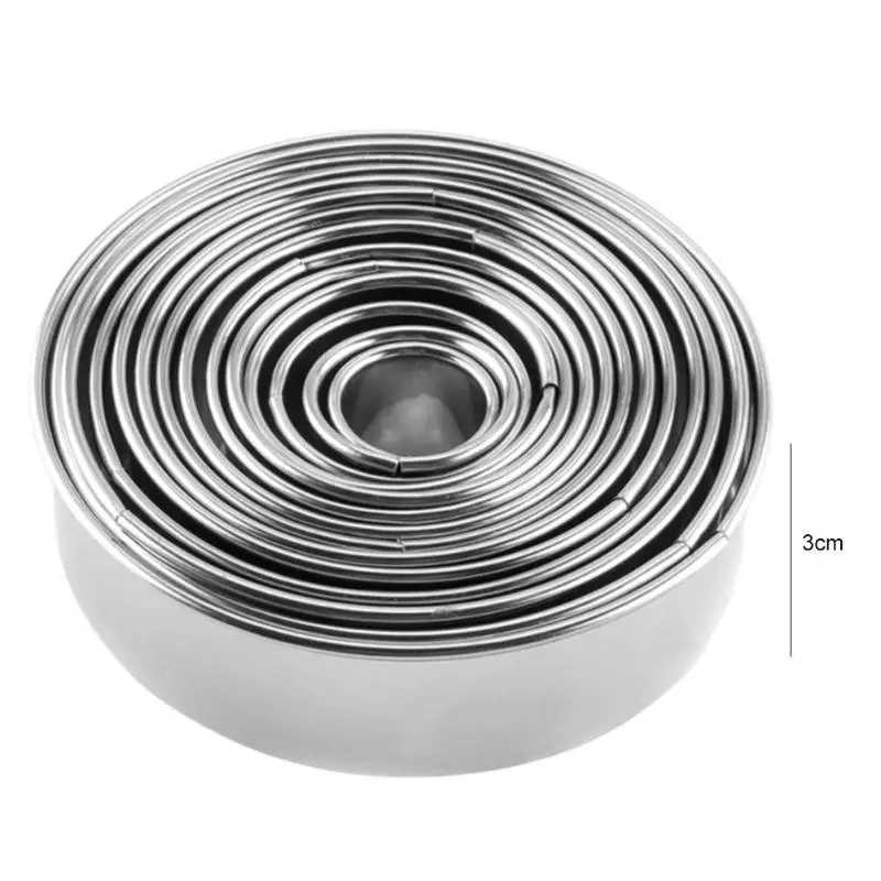 Round stainless steel cake mold set