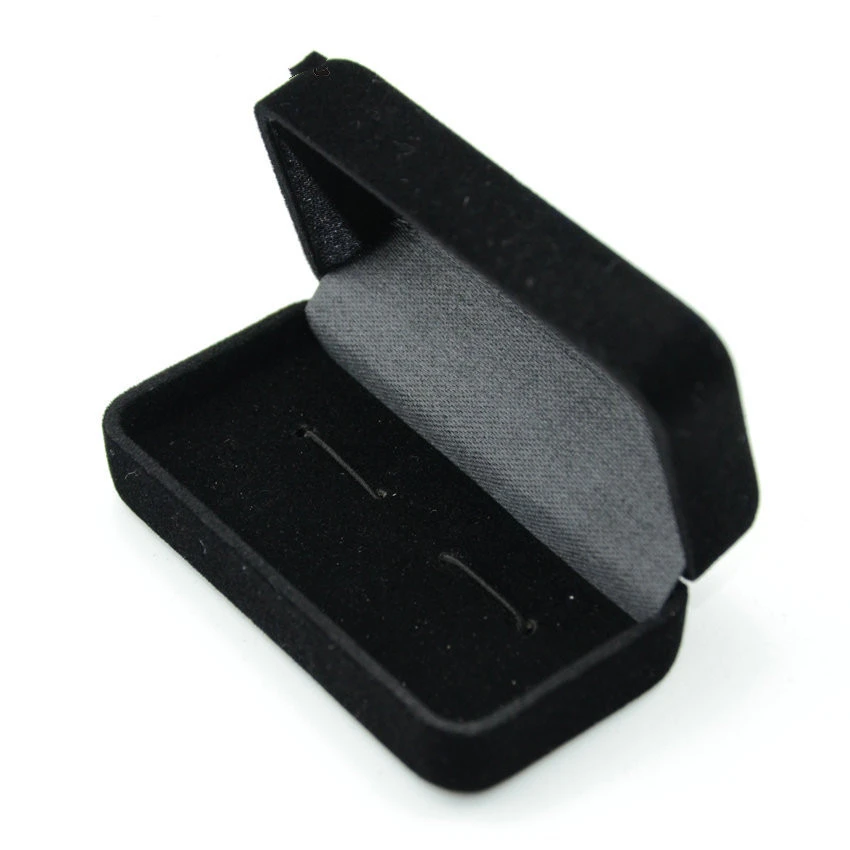 Small Cufflink Box Black Flannel Box Jewelry Box Tie Clip Cufflink Box