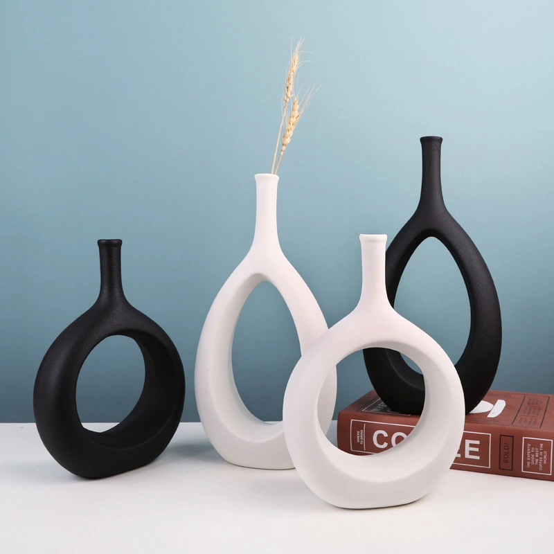 Simple And Special-Shaped Ceramic Vase Flower Arrangement Light Luxury Modern Home Decoration