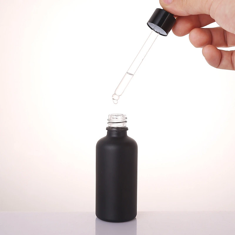 5-100Ml Black Frosted Essential Oil Bottle Dropper Bottle Original Essence Bottle Press Dropper Bottle