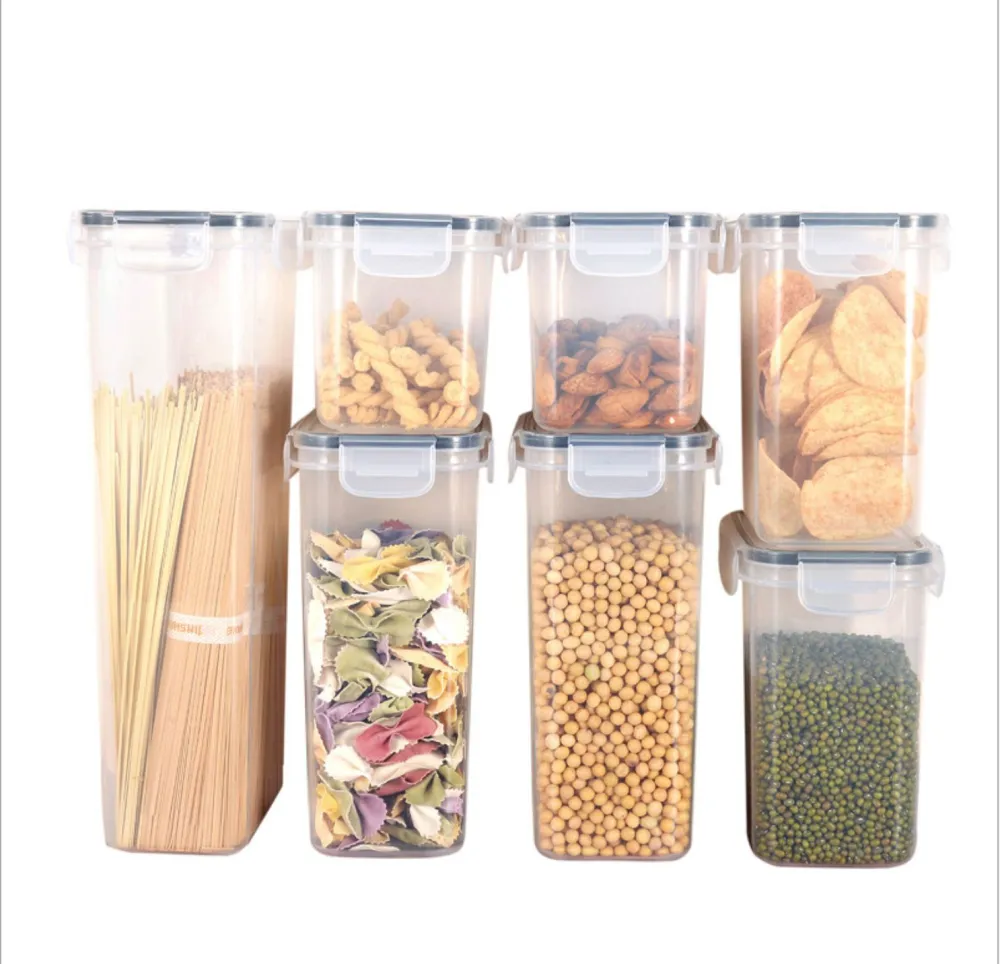 Keeping Airtight Canister 14 Piece Plastic Food Storage Box Pp Transparent Food Packaging Grain Storage