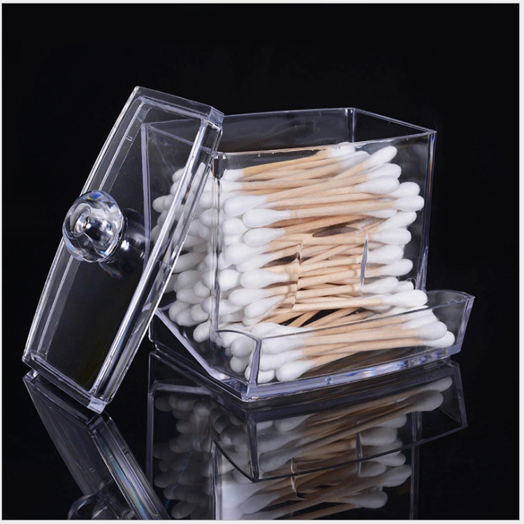 Acrylic Cotton Swab Storage Box Makeup Remover Cotton Crystal Storage Box Home Plastic Jewelry Box Crystal Cotton Swab Box