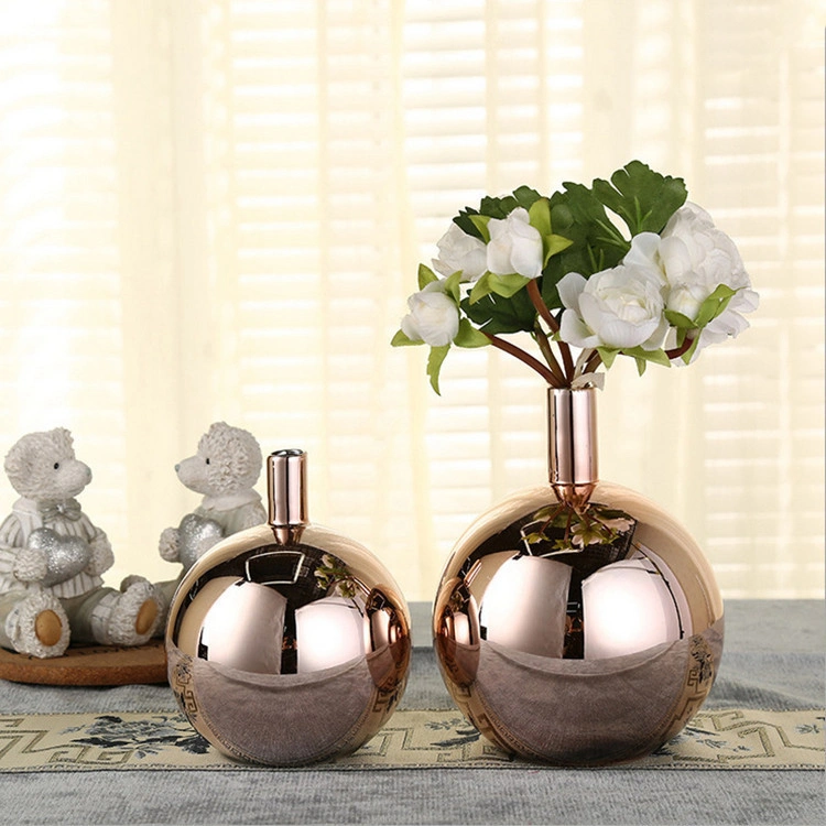 Electroplating Gradient Glass Small Vase, Dried Flowers, Light Luxury Ornaments