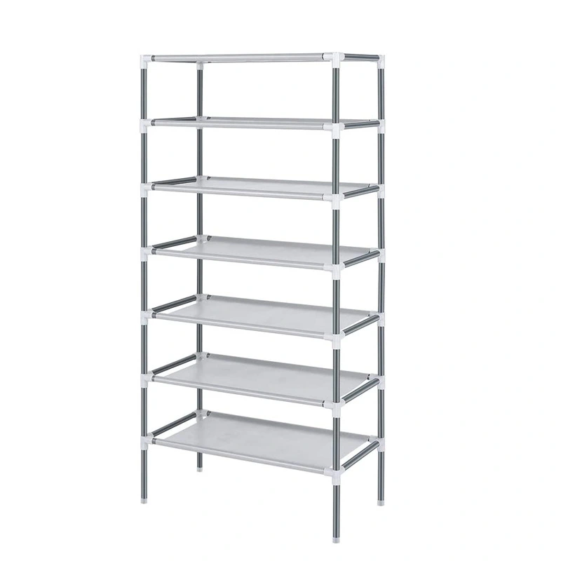 Wholesale Stainless Steel Multifunctional Storage Rack For Bedroom Wrought Iron Shoe Cabinet Multi-layer Non-woven Fabric Simple Shoe Rack