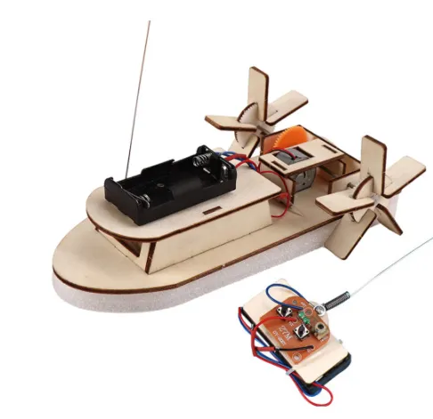 New Creative Small Invention DIY Remote Control Paddle Steamer Remote Control Yacht Manual Assembling Material Package Set