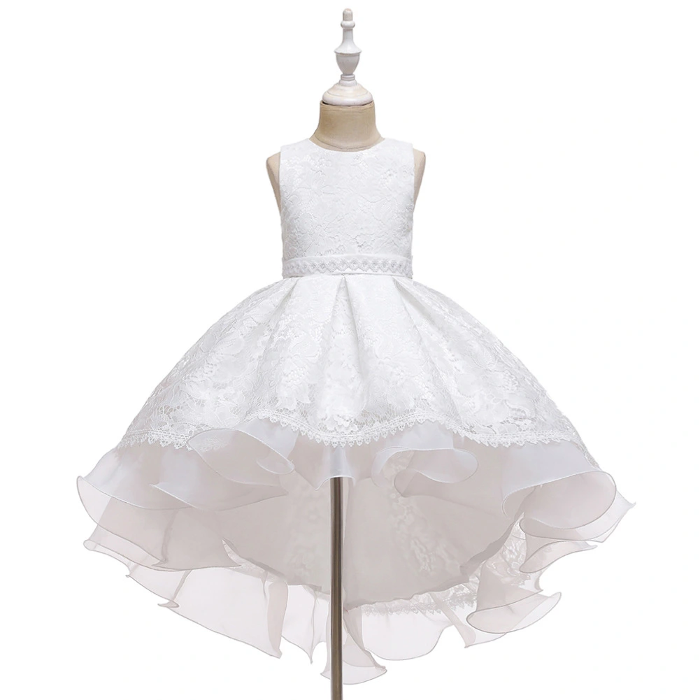 European Style Long Tail Girl Wedding Dress For Children Lace